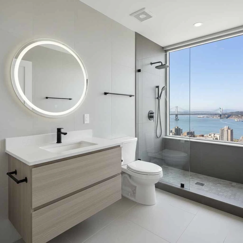 modern Bay Area bathroom with updated fixtures