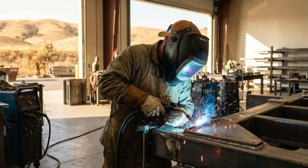 professional welder working