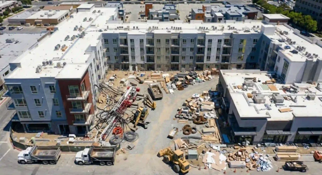 disorganized construction site