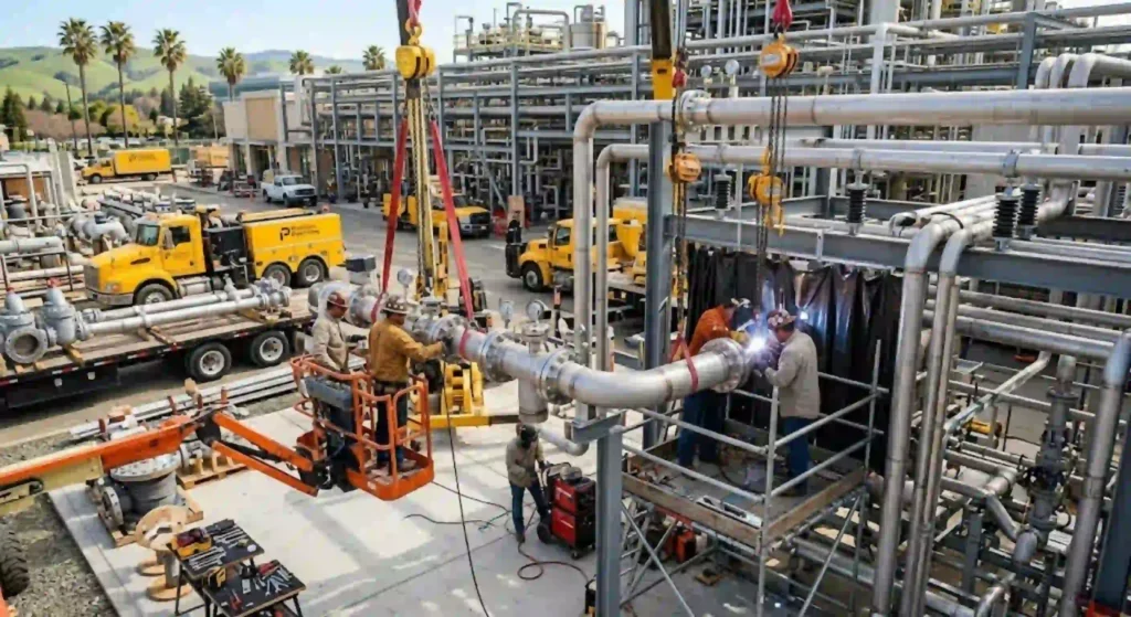 industrial piping system installation
