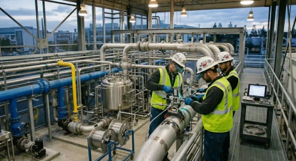 Specialized process piping installation in Santa Clara industrial facility