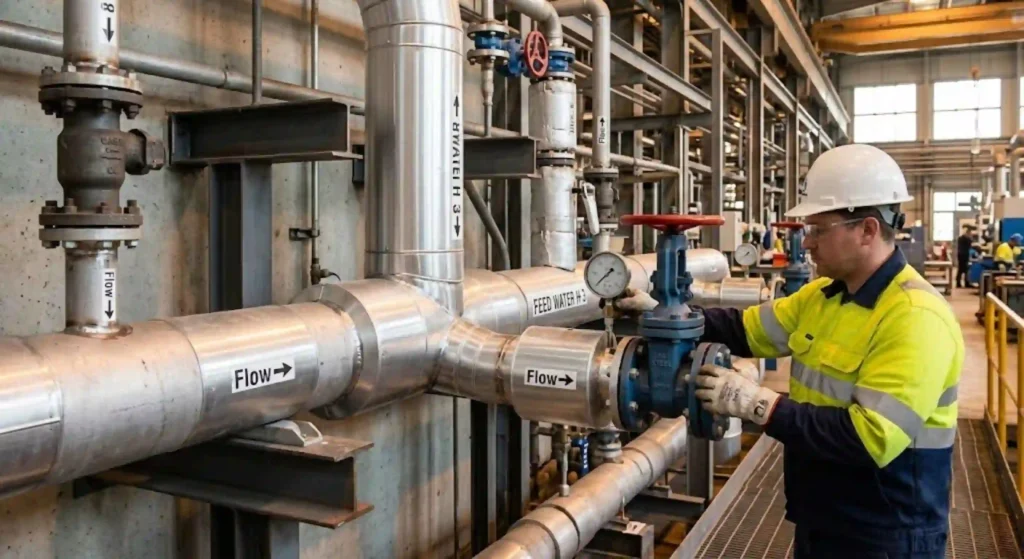 Professionally repaired industrial piping system ready for long-term operation